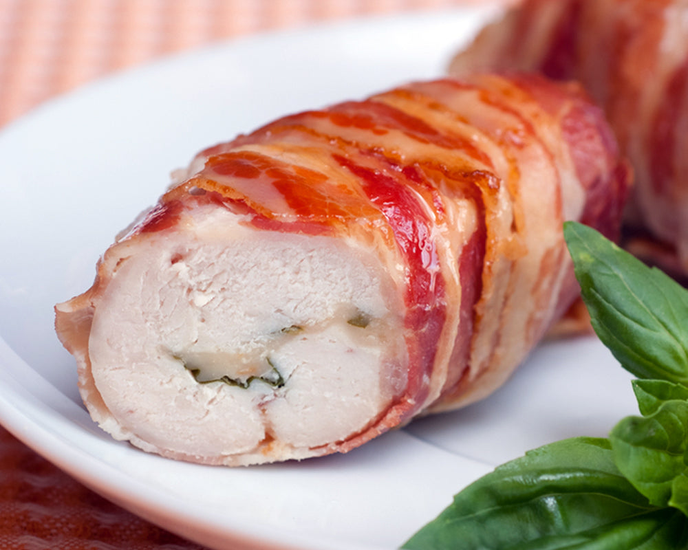 Goat Cheese Cheese Stuffed Chicken Wrapped In Bacon In Oven Bacon