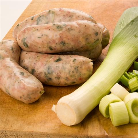 4 x 6 Pork & Leek Sausages